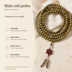 Mala Tibétain 108 Perles Bois de Verawood 10 mm — photo produit