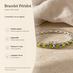 Bracelet Péridot Naturel Argent 925 – Pierre d'Août — photo produit