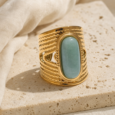 Bague Jade Manchette Ajourée