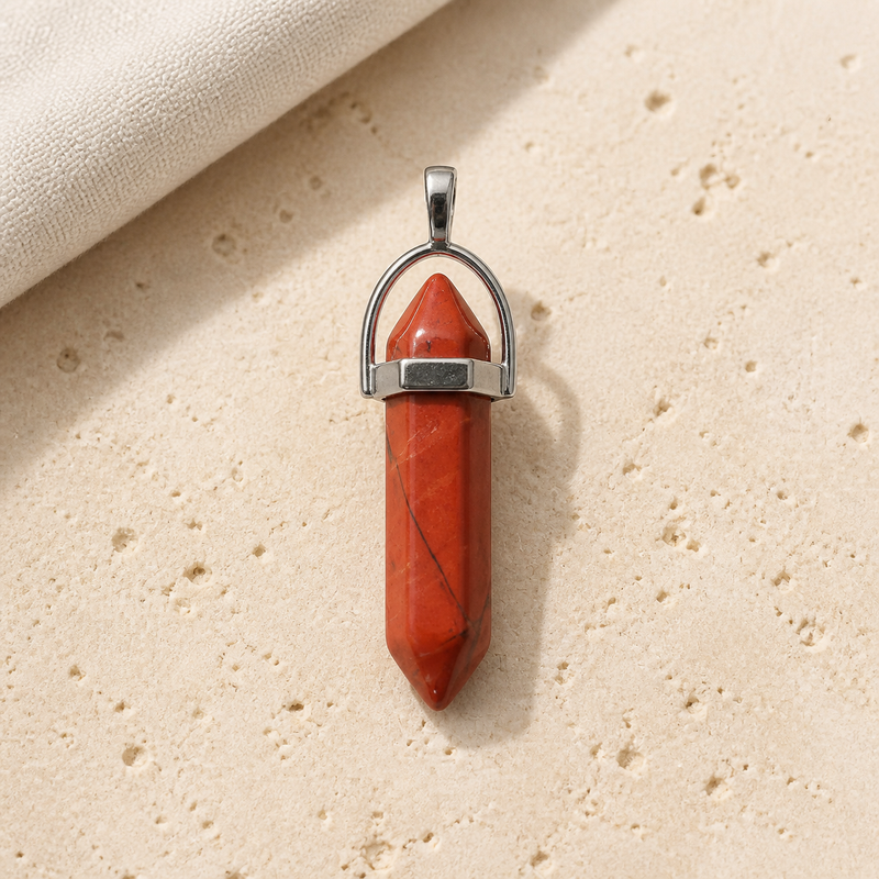 Pendentif Pointe - Jaspe Rouge — vue produit premium