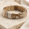 Bracelet Homme Jaspe Paysage — Perles Plates 10 mm — photographie produit premium