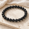 Bracelet Agate Noire — Perles Naturelles 8 mm — photographie produit premium