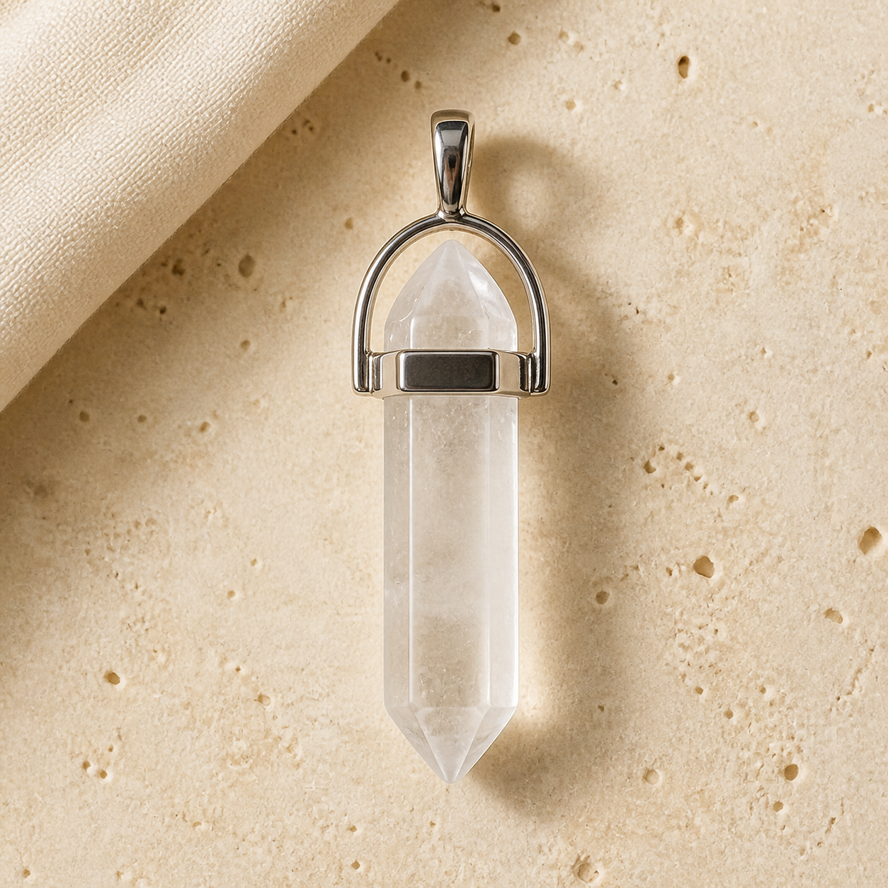 Pendentif Pointe - Cristal de Roche — vue produit premium