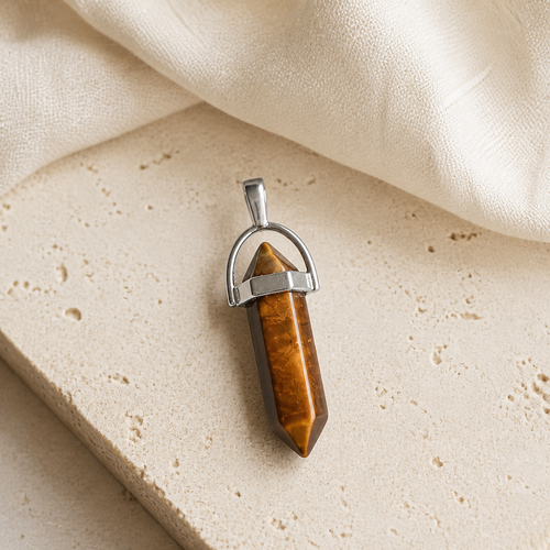 Pendentif Pointe - Oeil de Tigre — vue produit premium