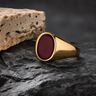 Bague Homme Onyx Rouge Sertie — photographie produit premium