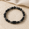Bracelet Signe Astrologique Verseau — Lave, Hématite et Onyx — vue produit premium