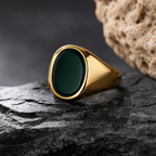 Bague Homme Onyx Vert Sertie — photographie produit premium