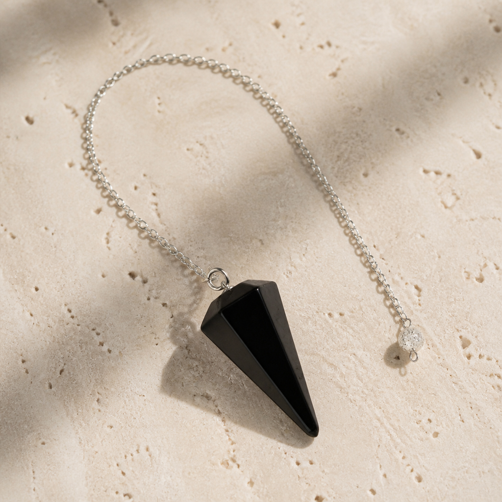 Pendule Radiesthesie - Agate Noire — photographie produit premium