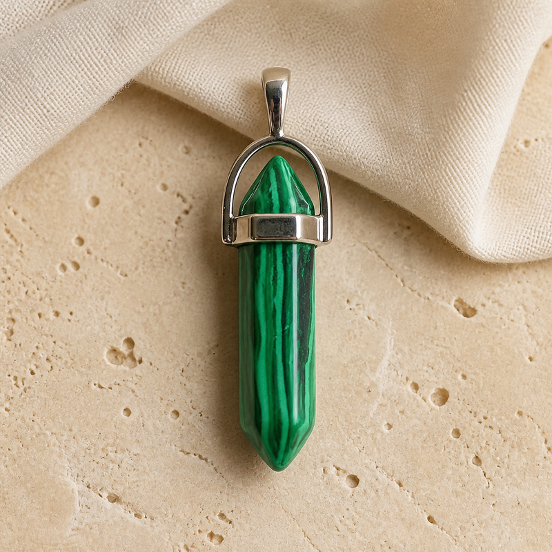 Pendentif Pointe - Malachite — vue produit premium