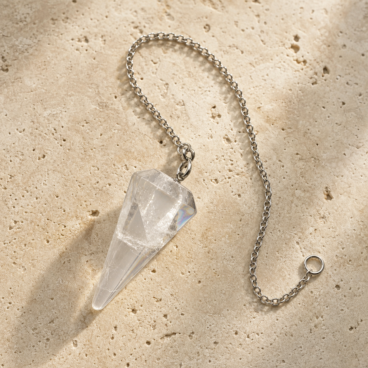Pendule Radiesthesie - Cristal de Roche — photographie produit premium