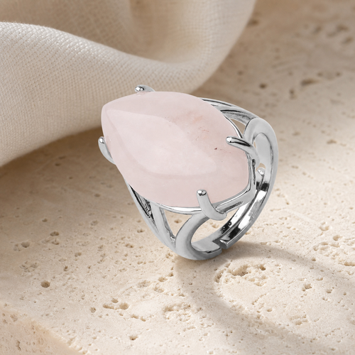 Bague Quartz Rose Réglable — photographie produit premium