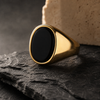 Bague Homme Onyx Noir Sertie — photographie produit premium