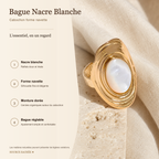 Bague Nacre Blanche Navette — fiche descriptive