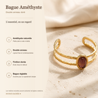 Bague Améthyste Double Anneau — fiche descriptive