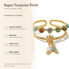 Bague turquoise africaine étoile caractéristiques des pierres