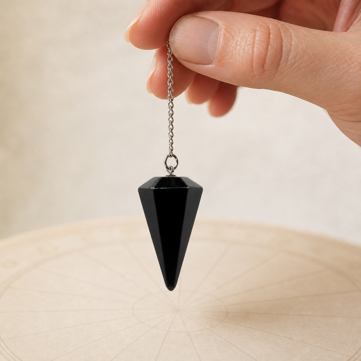 Pendule Radiesthesie - Agate Noire — vue en situation