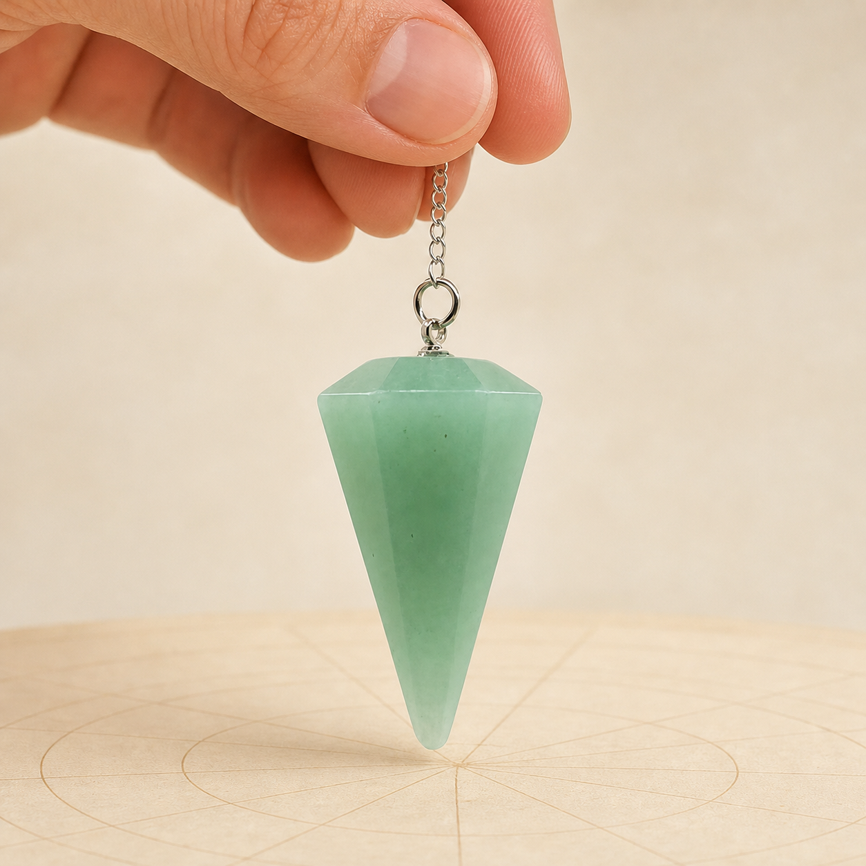 Pendule Radiesthesie - Aventurine Verte — vue en situation