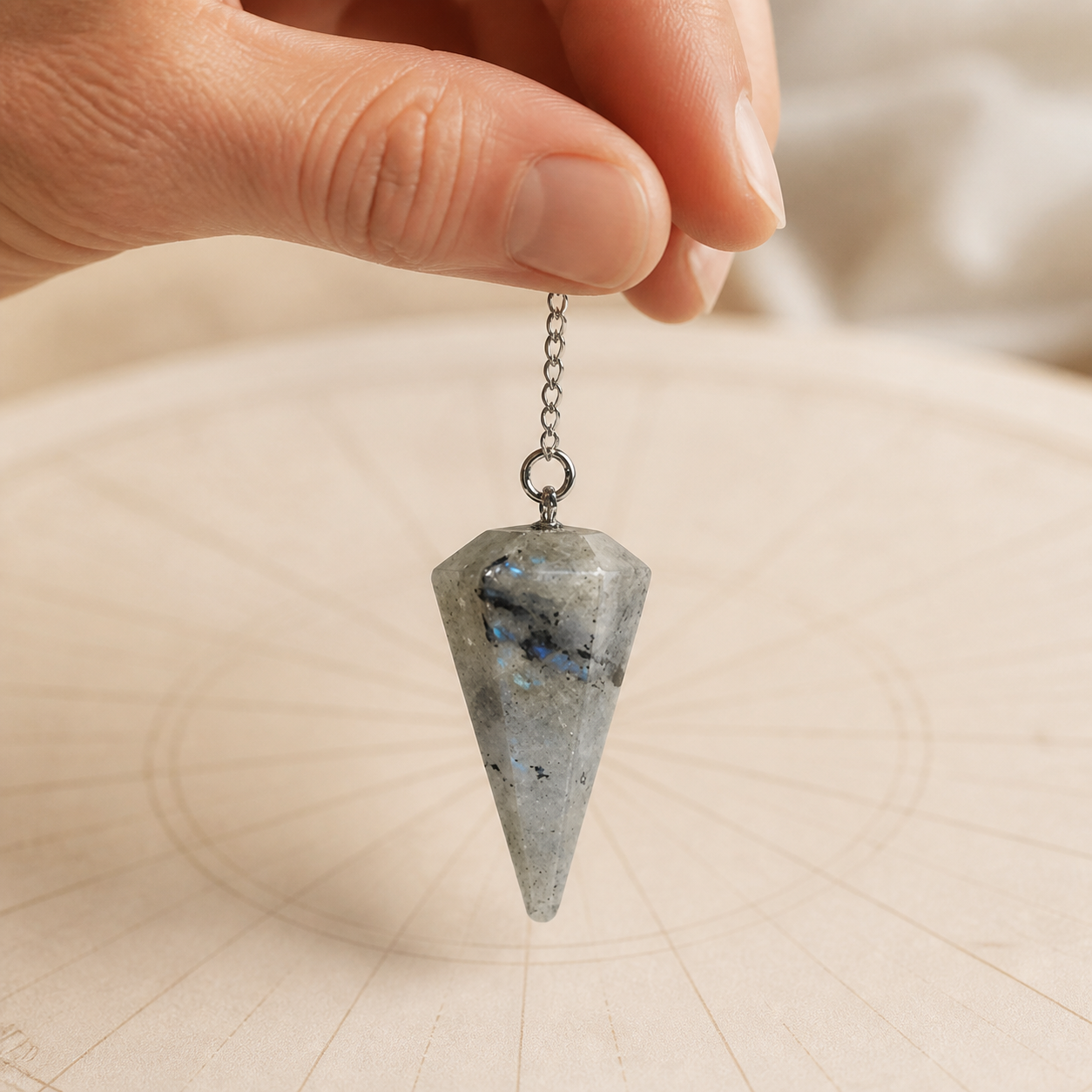 Pendule Radiesthesie - Labradorite — vue en situation
