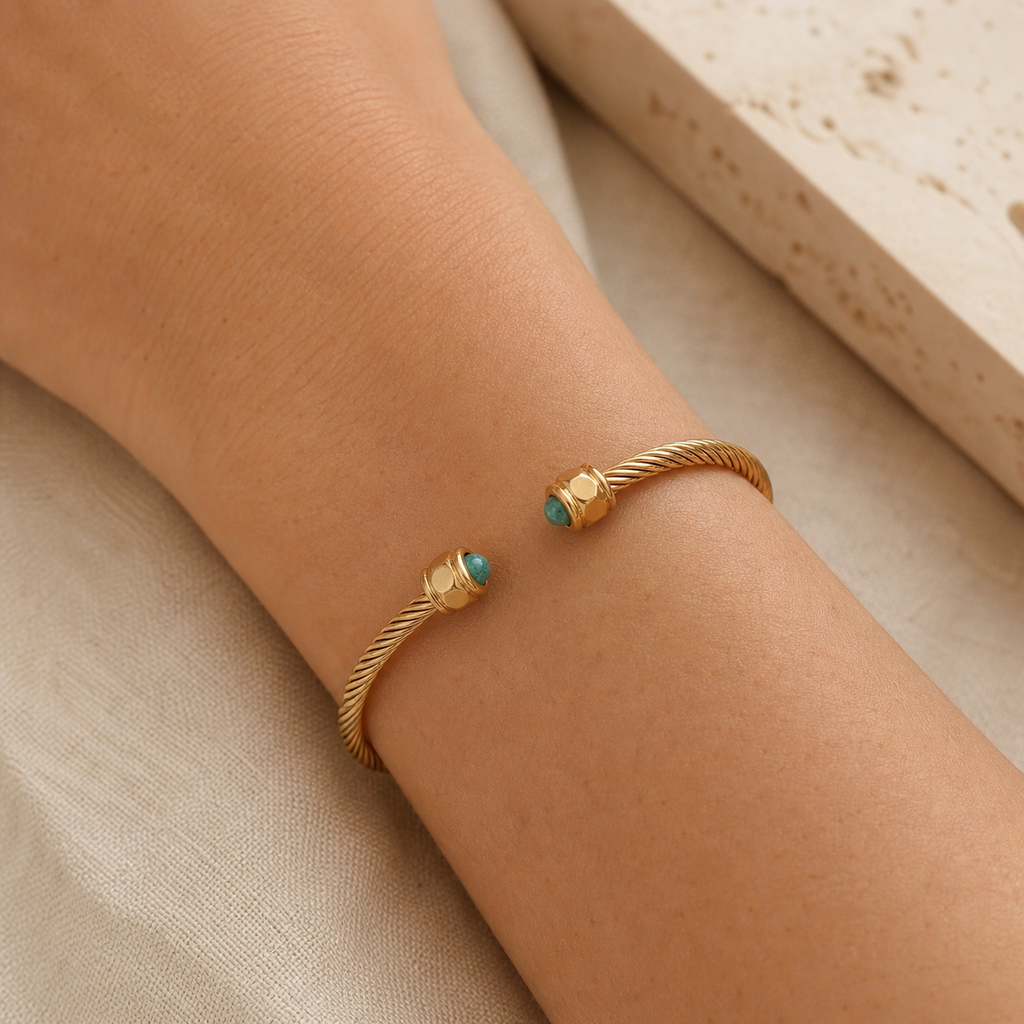 Bracelet Pierre de Naissance Décembre — Turquoise — vue en situation