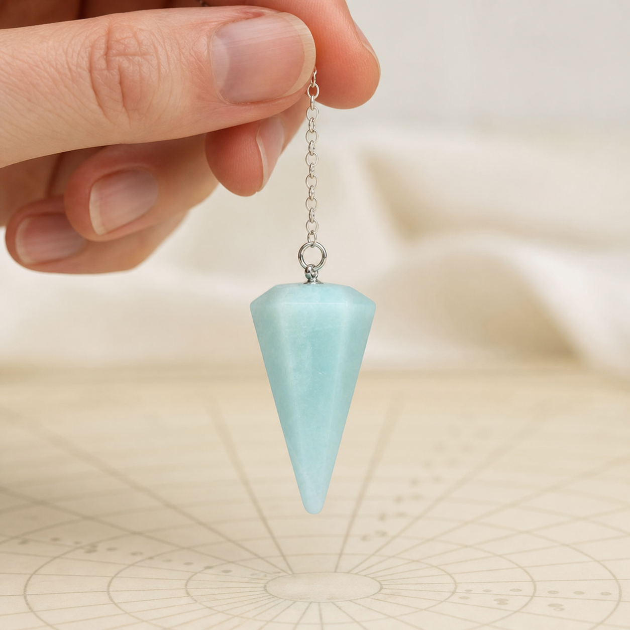 Pendule Radiesthesie - Amazonite — vue en situation