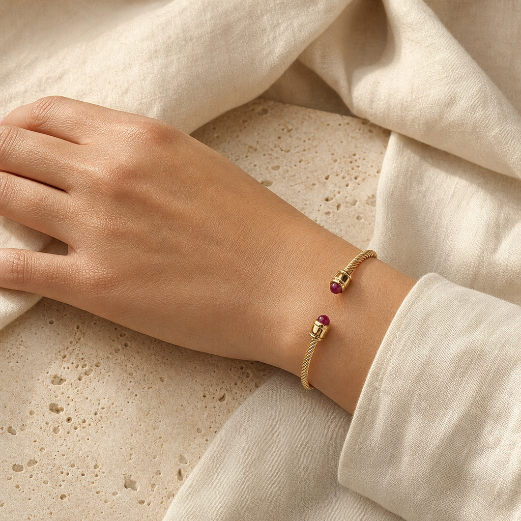 Bracelet Pierre de Naissance Janvier — Grenat — vue en situation