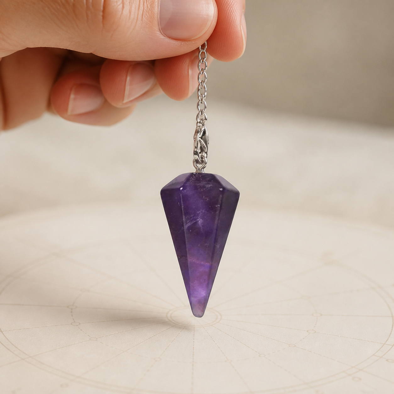 Pendule Radiesthesie - Amethyste — vue en situation