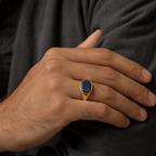 Bague Homme Lapis-Lazuli Sertie — bijou porté en situation