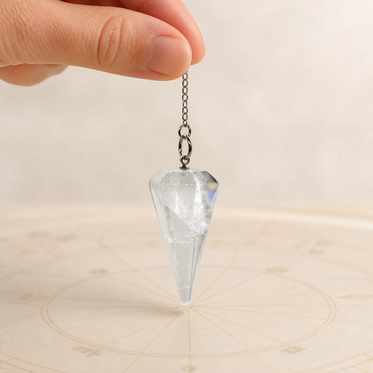 Pendule Radiesthesie - Cristal de Roche — vue en situation
