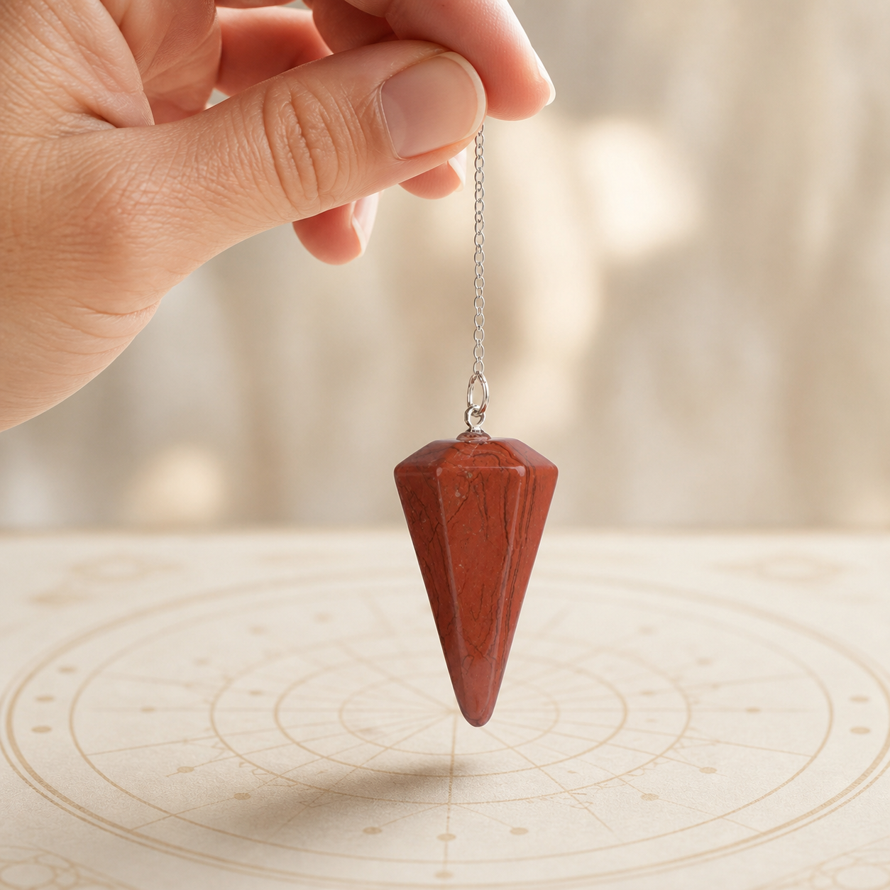 Pendule Radiesthesie - Jaspe Rouge — vue en situation
