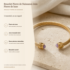 Bracelet Pierre de Naissance Juin — Pierre de lune — fiche descriptive