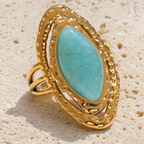 Bague Amazonite Martelée — vue macro ou variantes