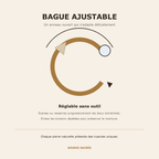 Bague Ajustable Pierre de Lune, Anneau Ouvert Argenté — guide des tailles français