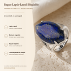 Bague Lapis-Lazuli Réglable — fiche descriptive
