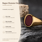 Bague Homme Onyx Rouge Sertie — fiche descriptive