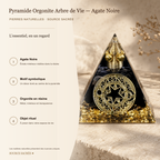 Pyramide Orgonite Arbre de Vie - Agate Noire — fiche descriptive