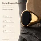 Bague Homme Onyx Noir Sertie — fiche descriptive