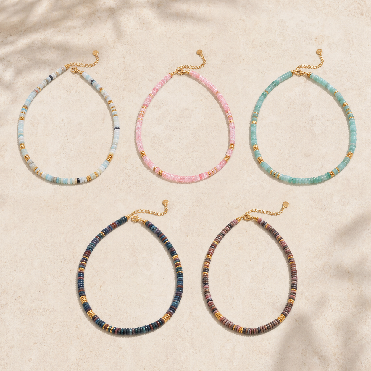 Collier Ras-de-Cou Pierre Naturelle – Rondelles Heishi — variantes produit