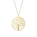 Collier arbre de vie personnalisé doré avec prénoms et cristaux colorés