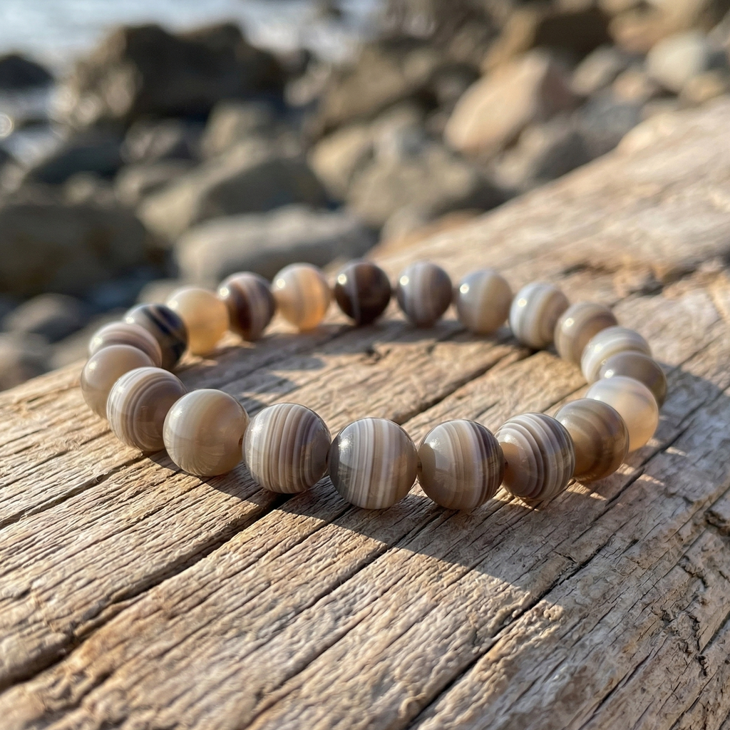 Bracelet agate pierre naturelle perles 8mm lithothérapie