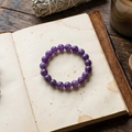 Bracelet amethyste pierre naturelle perles 8mm lithotherapie