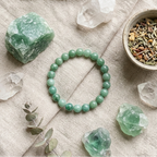 Bracelet aventurine verte detail perles 8mm polies a la main