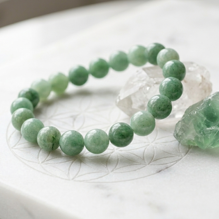 Bracelet aventurine verte vue complete Source Sacree