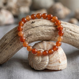 Bracelet Cornaline - Pierre Naturelle Perles 8mm