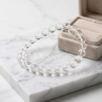 Bracelet cristal de roche pierre naturelle perles 8mm lithothérapie