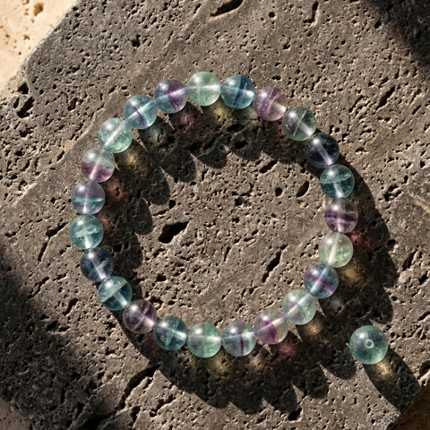 Bracelet fluorite pierre naturelle perles 8mm lithothérapie
