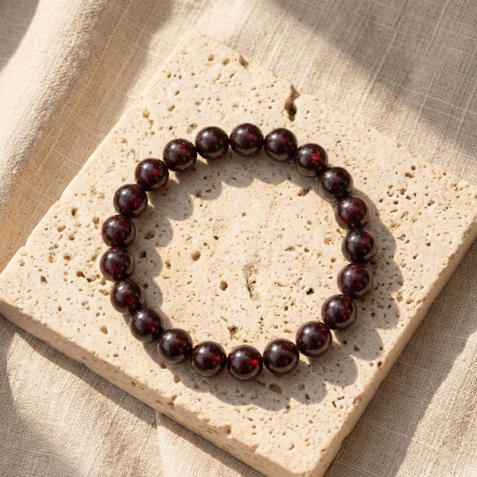 Bracelet grenat pierre naturelle perles 8mm lithothérapie