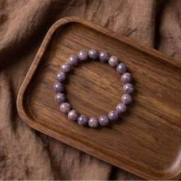 Bracelet lepidolite pierre naturelle perles 8mm lithotherapie