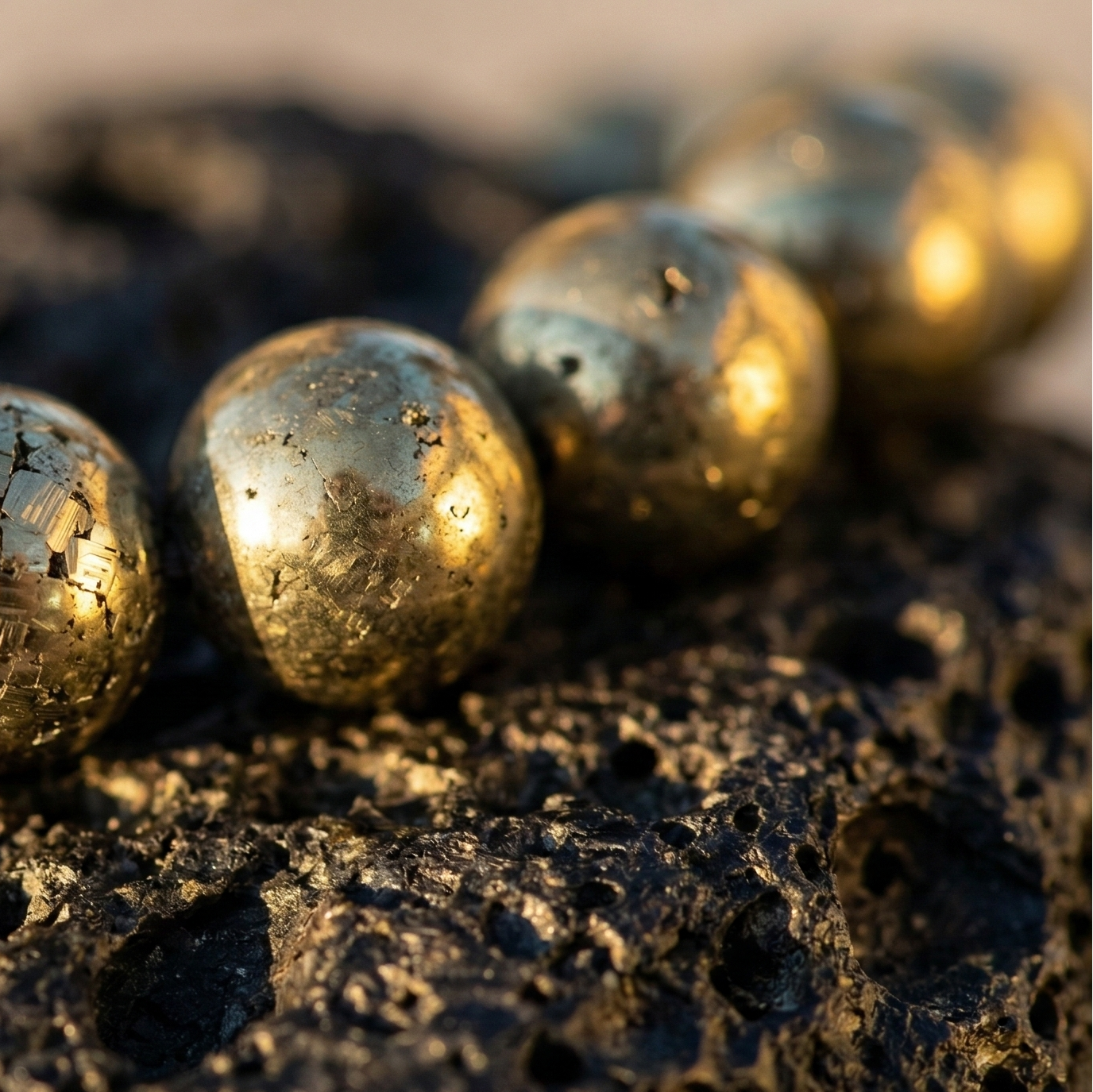 Bracelet pyrite détail perles 8mm éclat métallique