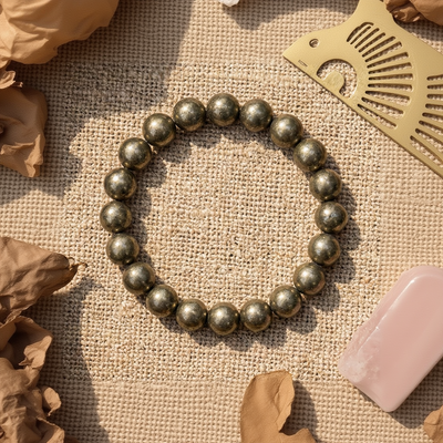 Bracelet Pyrite - Pierre Naturelle Perles 8mm