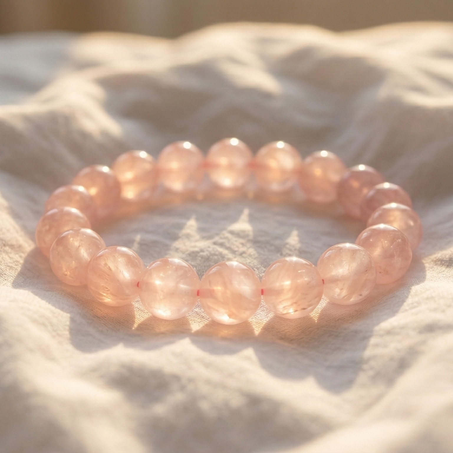 Bracelet quartz rose pierre naturelle lithothérapie